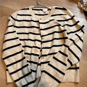 A New Day Black and Cream Striped Cardigan